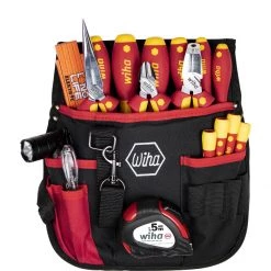 Wiha Ceinture Porte-outils 930050005 Assortiment D'outils D'électricien, 18 Pièces, Y Compris Sac De Taille