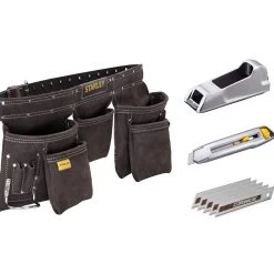 Stanley Ceinture Porte-outils STST1-82728 Ensemble D'action à Ceinture à Deux Outils Avec Couteau Et Rabot à Bloc