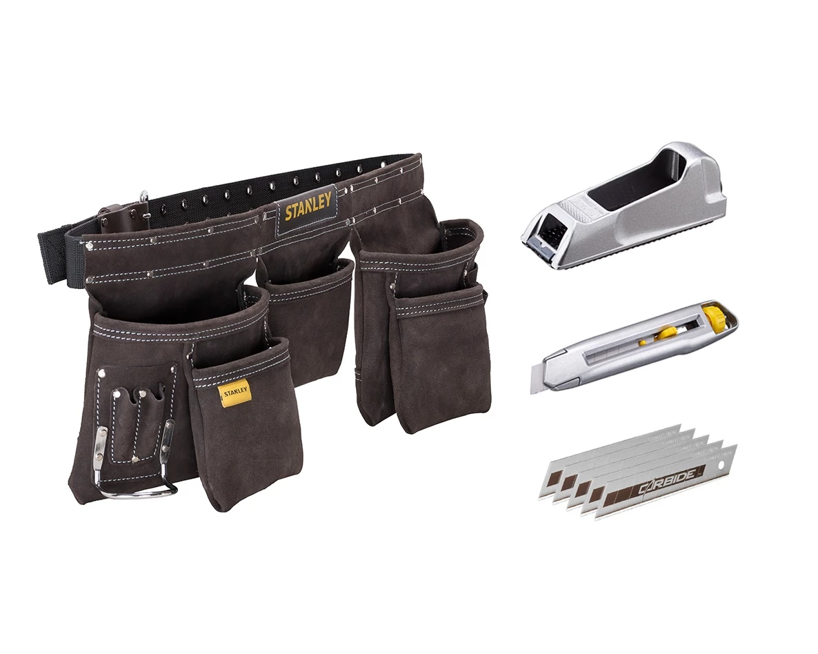Stanley Ceinture Porte-outils STST1-82728 Ensemble D'action à Ceinture à Deux Outils Avec Couteau Et Rabot à Bloc 1 Stanley Ceinture Porte-outils STST1-82728 Ensemble D'action à Ceinture à Deux Outils Avec Couteau Et Rabot à Bloc